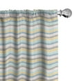 thumbnail image 1 of Ambesonne Bohemian Window Curtains, Hand-Drawn Ethnic Stripes, Each 28" W x 95" L, Pastel Brown and Seafoam, 1 of 4