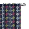 thumbnail image 1 of Ambesonne Bohemian Window Curtains, Neutral Colors Boho Lines, Each 28" W x 84" L, Indigo Dark Pink, 1 of 4