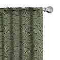 thumbnail image 1 of Ambesonne Bohemian Window Curtains, Watercolor Triangular Art, Each 28" W x 84" L, Dark Green Emerald, 1 of 4