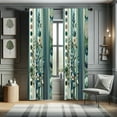 thumbnail image 1 of Ambesonne Bohemian Curtains 2 Panel Set, Hexagons Botany Cold Tones, Pair of - 28" x 84", Teal Green and Sea Blue, 1 of 4