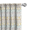 thumbnail image 1 of Ambesonne Bohemian Curtains, Arrows Zigzag Stars Moons, Pair of 28"x95", Mustard and Pale Seafoam, 1 of 4