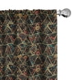 thumbnail image 1 of Ambesonne Bohemian Curtains, Colorful Pattern Triangles, Pair of 28"x63", Burnt Orange and Dark Teal, 1 of 4