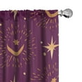 thumbnail image 1 of Ambesonne Bohemian Curtains, Moon Star Circle Celestial, Pair of 28"x95", Dark Magenta and Apricot, 1 of 5