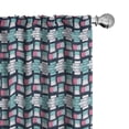 thumbnail image 1 of Ambesonne Bohemian Curtains, Tribal Geometric Ornament, Pair of 28"x63", Pastel Pink Seafoam Blue, 1 of 5