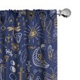thumbnail image 1 of Ambesonne Bohemian Curtains, Witchy Motifs Vintage Art, Pair of 28"x84", Indigo Dark Yellow White, 1 of 1