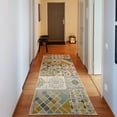 thumbnail image 1 of Ambesonne Bohemian Decorative Rug Carpet, Ethnic Mosaic Look Designs, 2' 5" x 7' 5", Dark Yellow Pale Teal, 1 of 3