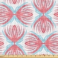 thumbnail image 1 of Ambesonne Bohemian Fabric by the Yard, Bow Like Lines Abstract, 2 Yards, Coral and Sky Blue, 1 of 5