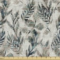 thumbnail image 1 of Ambesonne Bohemian Fabric by the Yard, Feather Look Leaves Print, 5 Yards, Warm Taupe Teal and Blue, 1 of 5