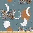 thumbnail image 1 of Ambesonne Bohemian Fabric by the Yard Upholstery, Floral Butterflies Moons, 1 Yard, Pale Cinnamon and Slate Blue, 1 of 1