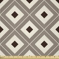 thumbnail image 1 of Ambesonne Bohemian Fabric by the Yard Microfiber, Rhombus and Strips Ikat, 2 Yards, Seal Brown Ivory, 1 of 4