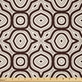 thumbnail image 1 of Ambesonne Bohemian Fabric by the Yard Microfiber, Symmetric Ornament, 1 Yard, Chestnut Brown and Ivory, 1 of 1