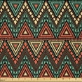 thumbnail image 1 of Ambesonne Bohemian Fabric by the Yard Microfiber, Triangles Zigzags, 1 Yard, Burnt Sienna Pale Yellow, 1 of 1