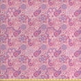 thumbnail image 1 of Ambesonne Bohemian Fabric by the Yard Upholstery, Flower Folklore, 2 Yards, Dried Rose Pink, 1 of 4