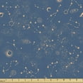 thumbnail image 1 of Ambesonne Bohemian Fabric by the Yard Upholstery, Moons Constellation Plot, 3 Yards, Dark Sky Blue and Peach, 1 of 5