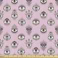 thumbnail image 1 of Ambesonne Bohemian Fabric by the Yard Upholstery, Occult Look Eyes Pattern, 10 Yards, Pale Pink and White, 1 of 5