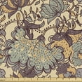 thumbnail image 1 of Ambesonne Bohemian Fabric by the Yard Upholstery, Vintage Art Simple Flowers, 2 Yards, Pale Almond Green and Ecru, 1 of 5