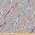 thumbnail image 1 of Ambesonne Bohemian Fabric by the Yard Upholstery, Waving Art Modern Leaves, 5 Yards, Pale Lavender and Pale Tan, 1 of 5