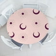thumbnail image 1 of Ambesonne Bohemian Fitted Round Tablecloth, Sun Moon Astronomy Plot, 40"- 44" Diameter, Pale Eggplant and Rose, 1 of 5