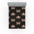 thumbnail image 1 of Ambesonne Bohemian Fitted Sheet, American Traditional Moth, California King, Cocoa Charcoal Grey and White, 1 of 5