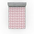 thumbnail image 1 of Ambesonne Bohemian Fitted Sheet, Bow Like Lines Abstract, Queen Size, Coral and Sky Blue, 1 of 5
