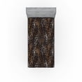 thumbnail image 1 of Ambesonne Bohemian Fitted Sheet, Earthy Retro Leaves Dots, Twin XL Size, Dark Taupe Grey and Ginger, 1 of 5