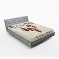thumbnail image 1 of Ambesonne Bohemian Fitted Sheet, Never Stop Dreaming Item, King Size, Beige and Brown, 1 of 3