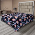 thumbnail image 1 of Ambesonne Bohemian Flat Sheet, Ombre Lotus and Crescent, Full Size, Dark Blue Grey and Multicolor, 1 of 1