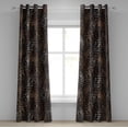 thumbnail image 1 of Ambesonne Bohemian Grommet Curtain, Earthy Retro Leaves Dots, 50"x96", Dark Taupe Grey and Ginger, 1 of 1