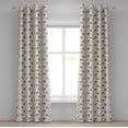 thumbnail image 1 of Ambesonne Bohemian Grommet Curtain, Sketchy Leaves Dots Modern, 50"x108", Ivory Camel and Charcoal Grey, 1 of 5