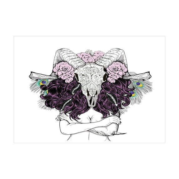 Ambesonne Bohemian Jigsaw Puzzle Durable Cardboard, Deer Skull with Roses, 1000 pcs, Multicolor
