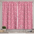 thumbnail image 1 of Ambesonne Bohemian Kitchen Curtains, Curly Feathers Drawing, 55"x45", Pastel Pink and White, 1 of 3