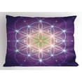thumbnail image 1 of Ambesonne Bohemian Pillow Sham, Sign of Cosmos Folk, 26" X 20", Dark Purple Blue Yellow, 1 of 2