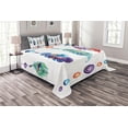 thumbnail image 1 of Ambesonne Bohemian Quilted Bedspread Set 3 Pcs, Feather Hippie, Queen Size, Multicolor, 1 of 3