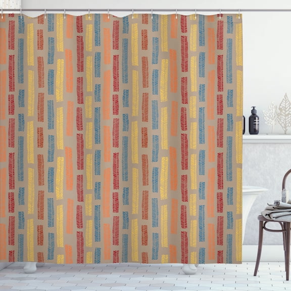 Ambesonne Bohemian Shower Curtain, Hippie Funky Style Leafage, 69"Wx70"L, Multicolor