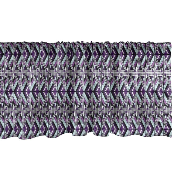 Ambesonne Bohemian Stripe Window Valance, Vivid Ornament Design with Chevrons Image, Curtain Valance for Kitchen Bedroom Decor with Rod Pocket, 54" X 18", Purple Fuchsia