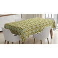 thumbnail image 1 of Ambesonne Bohemian Tablecloth Rectangular Table Cover, Graphic Petals Repeat, 60"x84", Khaki Seafoam Eggshell, 1 of 4