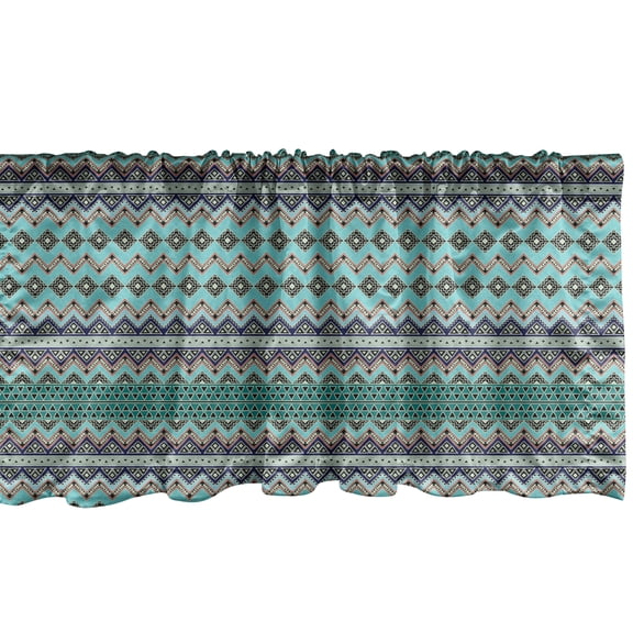 Ambesonne Bohemian Window Valance, Traditional Aztec Art, 54" X 18", Multicolor