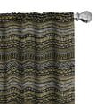 thumbnail image 1 of Ambesonne Boho Window Curtains, Ethnic Retro Culture Pattern, Each 28" W x 95" L, Pale Coffee Charcoal Grey, 1 of 4