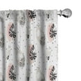 thumbnail image 1 of Ambesonne Boho Window Curtains, Tropical Leaves and Strokes, Each 28" W x 63" L, Blush Salmon, 1 of 4