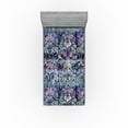 thumbnail image 1 of Ambesonne Boho Art Fitted Sheet, Jumble Boho Bloom Grunge, Twin Size, Purple Dark Blue and Ivory, 1 of 5