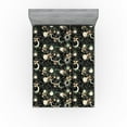 thumbnail image 1 of Ambesonne Boho Art Fitted Sheet, Space Sun and Moon Motif, Full Size, Green Peach and Black, 1 of 5