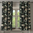 thumbnail image 1 of Ambesonne Boho Art Grommet Curtain, Space Sun and Moon Motif, 50"x63", Green Peach and Black, 1 of 5