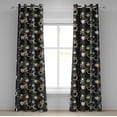 thumbnail image 1 of Ambesonne Boho Art Grommet Curtain, Space Sun and Moon Motif, 50"x84", Green Peach and Black, 1 of 5