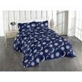 thumbnail image 1 of Ambesonne Boho Art Quilted Bedspread Set 3 Pcs, Astrology Sun and Moon Art, Queen, Pale Ceil Blue and Indigo, 1 of 4