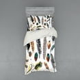 thumbnail image 1 of Ambesonne Boho Bedding Set 3 Pcs, Bird Feather Retro Vibrant, Twin, Multicolor, 1 of 2