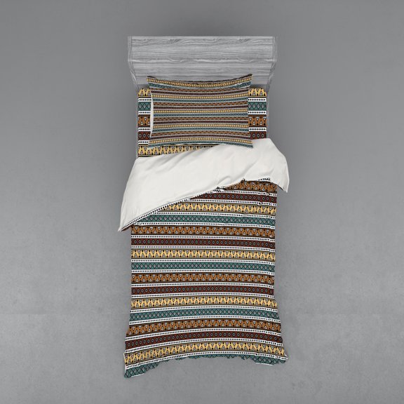 Ambesonne Boho Bedding Set 3 Pcs, Shapes Pattern, Twin XL, Multicolor