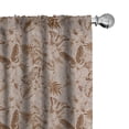 thumbnail image 1 of Ambesonne Boho Butterfly Curtains, Flowers Moths Leaves, Pair of 28"x63", Pale Sepia Umber and Grey, 1 of 4