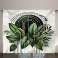 thumbnail image 1 of Ambesonne Boho Curtains 2 Panel Set, Leaves Art Mid Century Modern, 108" x 108", Fern Green Off White Tan, 1 of 2