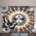 thumbnail image 1 of Ambesonne Boho Curtains 2 Panel Set, Oriental Woman Moon Butterfly, 108" x 63", Pale Grey Champagne, 1 of 2