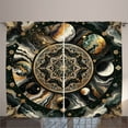 thumbnail image 1 of Ambesonne Boho Curtains 2 Panel Set, Psychedelic Modern Art Mandala, 108" x 96", Dark Grey Earth Yellow, 1 of 2